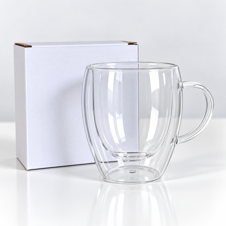 350ml Glass Snowglobe Mug