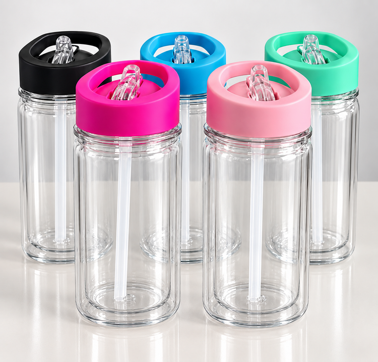 10oz Kids Acrylic Snowglobe Drink Bottle